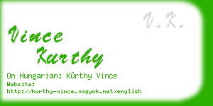 vince kurthy business card