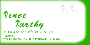 vince kurthy business card